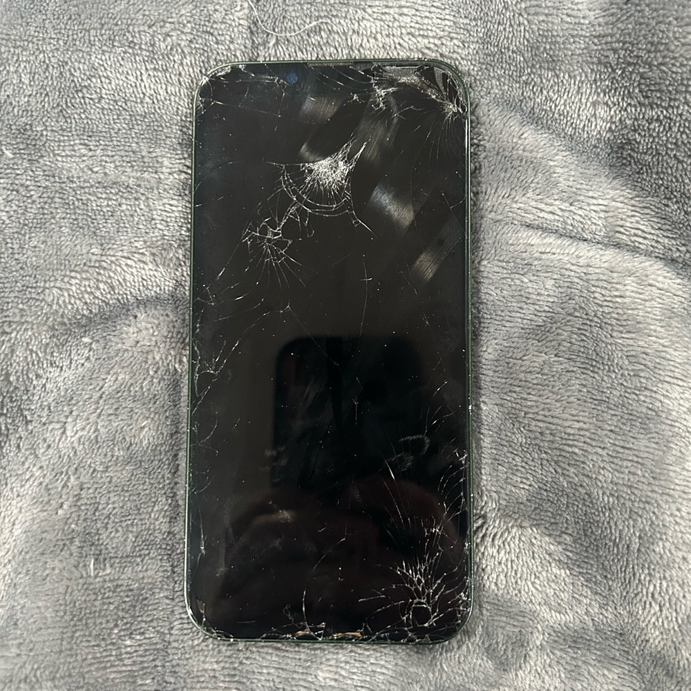 Apple iPhone 13 unlocked green Cracked screen